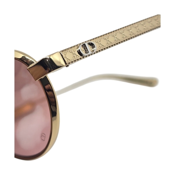 DIOR SUNGLASSES Gold Frame Pink Lens Sunglasses - Picture 4 of 8